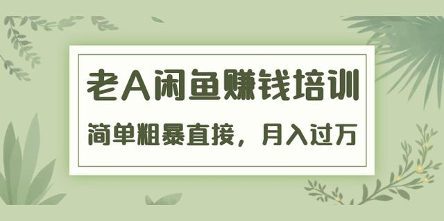 老A《闲鱼赚钱培训》简单粗暴直接，月入过万真正的闲鱼战术实课（51节课）-生财有道