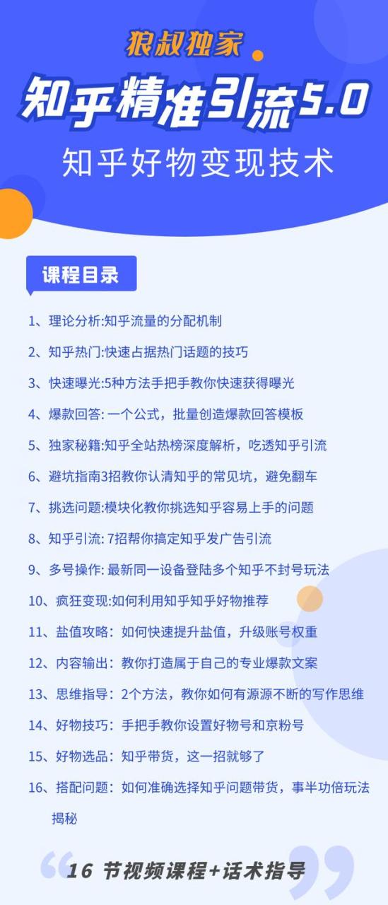 知乎精准引流5.0+知乎好物变现技术课程：每天1-2小时5天看效果，月入3W+-生财有道