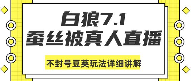 白狼敢死队7月1号最新抖音课程：蚕丝被真人直播不封号豆荚（dou+）玩法详细讲解-生财有道