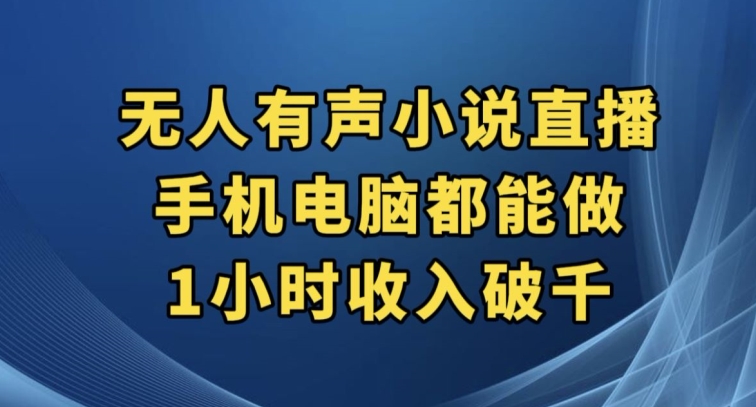 抖音无人有声小说直播，手机电脑都能做，1小时收入破千【揭秘】-生财有道