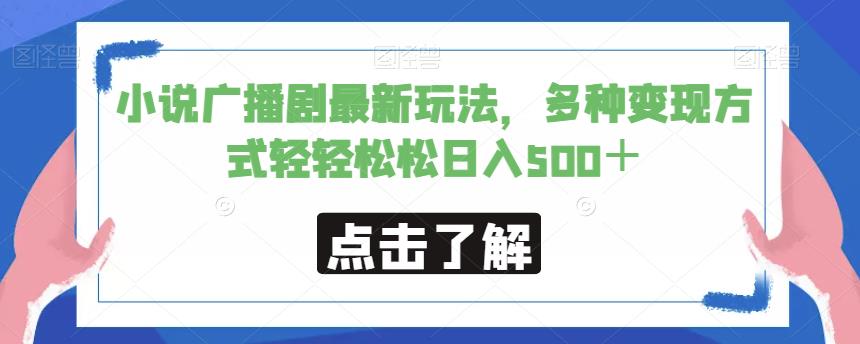 小说广播剧最新玩法，多种变现方式轻轻松松日入500＋【揭秘】-生财有道
