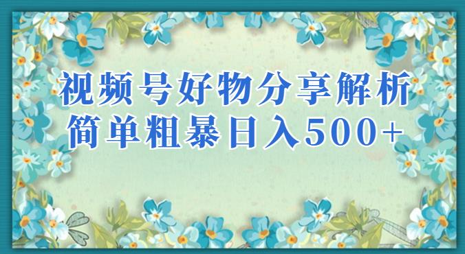 视频号好物分享解析，简单粗暴可以批量方大的项目【揭秘】-生财有道