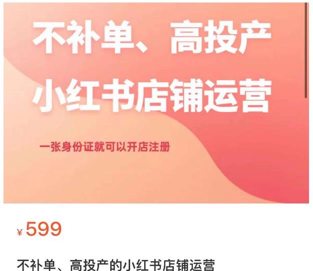 不补单、高投产的小红书店铺运营，一张身份证就可以开店注册-生财有道