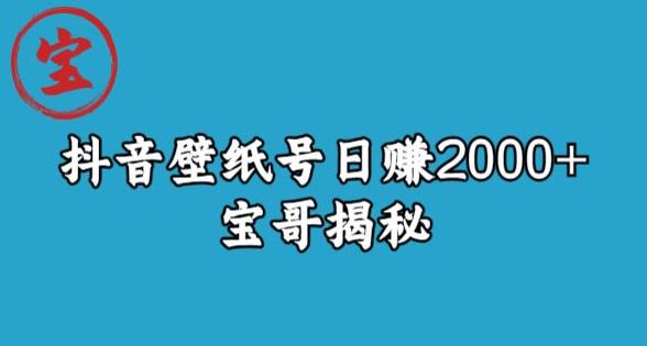 宝哥抖音壁纸号日赚2000+，不需要真人露脸就能操作【揭秘】-生财有道