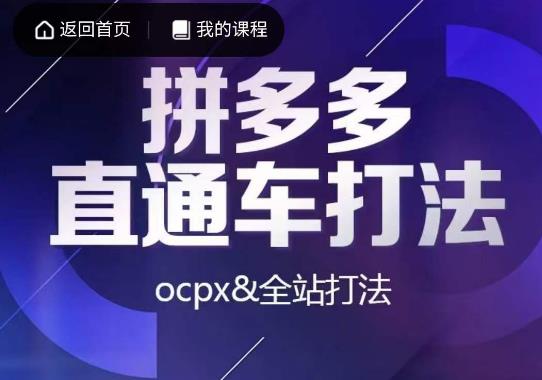 互力·拼多多直通车打法，ocpx&全站打法-生财有道