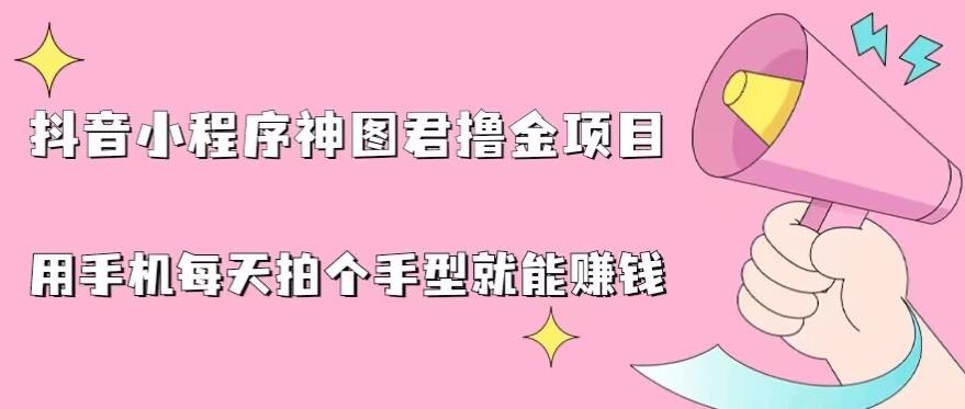 抖音小程序神图君撸金项目，用手机每天拍个手型挂载一下小程序就能赚钱【揭秘】-生财有道