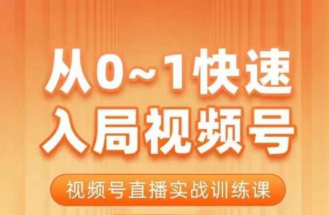 陈厂长·从0-1快速入局视频号课程，视频号直播实战训练课-生财有道