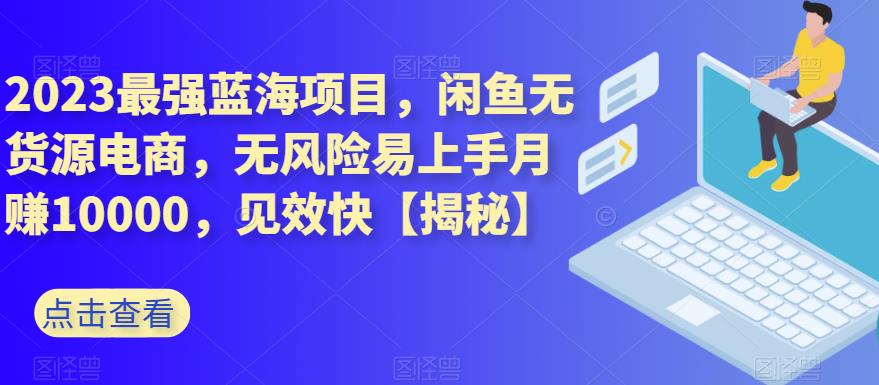 2023最强蓝海项目，闲鱼无货源电商，无风险易上手月赚10000，见效快【揭秘】-生财有道