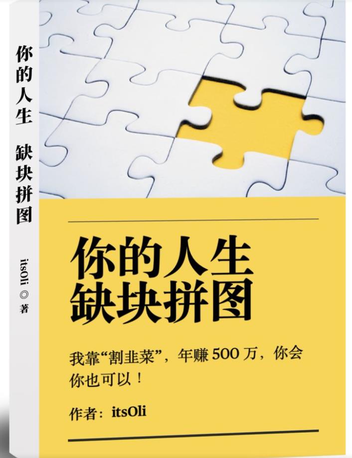 某高赞电子书《你的人生，缺块拼图——我靠“割韭菜”，年赚500万，你会你也可以》-生财有道