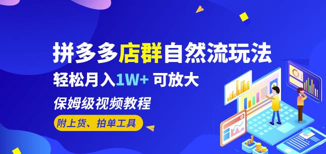 拼多多店群自然流玩法，轻松月入1W+保姆级视频教程（附上货、拍单工具）-生财有道