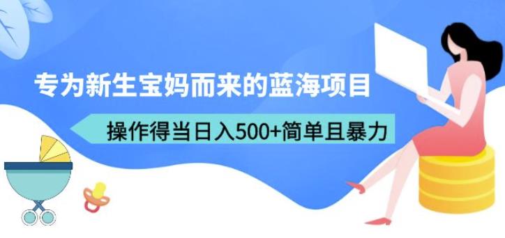 专为新生宝妈而来的蓝海项目，操作得当日入500+简单且暴力（教程+工具）【揭秘】-生财有道