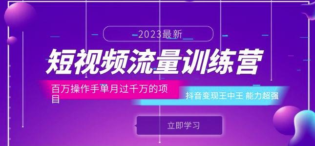 短视频流量训练营：百万操作手单月过千万的项目：抖音变现王中王能力超强-生财有道