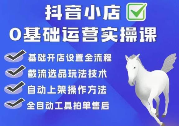 白马电商·0基础抖店运营实操课，基础开店设置全流程，截流选品玩法技术-生财有道