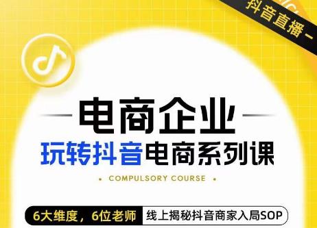 玺承·电商企业玩转抖音电商系列课，6大维度，6位老师，线上揭秘抖音商家入局SOP-生财有道