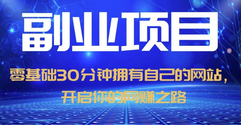 零基础30分钟拥有自己的网站，日赚1000+，开启你的网赚之路（教程+源码）-生财有道