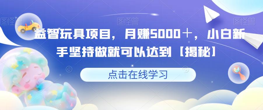 益智玩具项目，月赚5000＋，小白新手坚持做就可以达到【揭秘】-生财有道