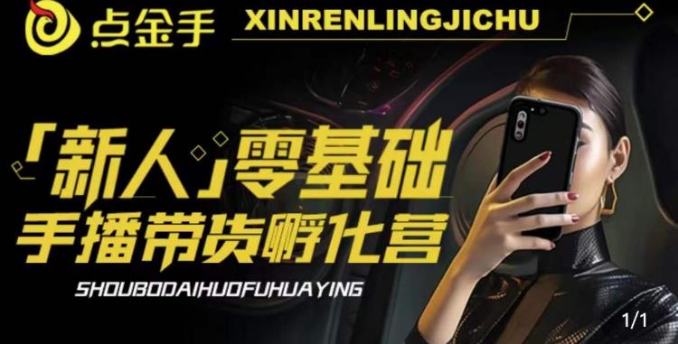 2023点金手·新人零基础手播带货孵化营：账号运营篇+主播话术篇+数据流量篇等-生财有道