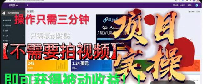 最新国外掘金项目，不需要拍视频，即可获得被动收益，只需操作三分钟实现躺赚!【揭秘】-生财有道