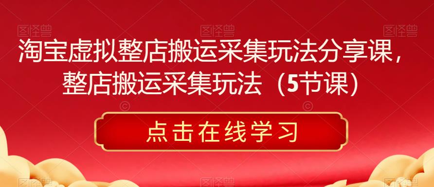 淘宝虚拟整店搬运采集玩法分享课，整店搬运采集玩法（5节课）-生财有道