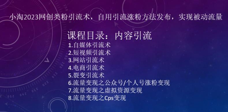 ​小淘2023网创类粉引流术，自用引流涨粉方法发布，实现被动流量-生财有道