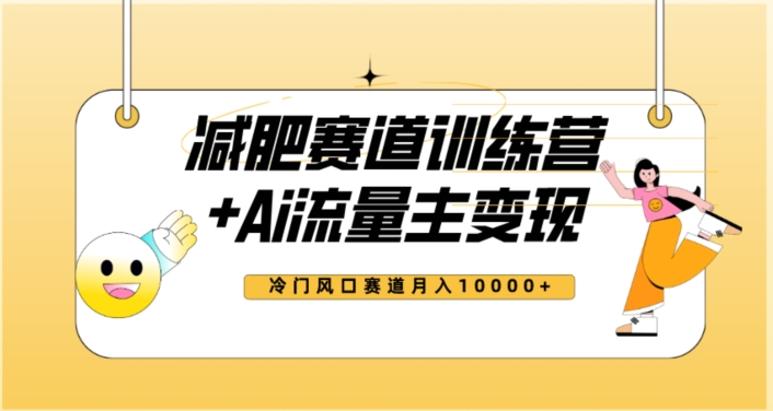 全新减肥赛道AI流量主+训练营变现玩法教程，蓝海冷门赛道小白轻松上手，月入10000+【揭秘】-生财有道