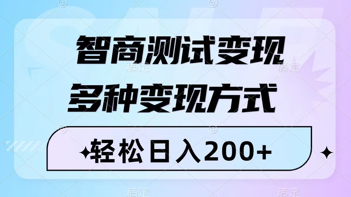 （8049期）智商测试变现，轻松日入200+，几分钟一个视频，多种变现方式（附780G素材）-生财有道