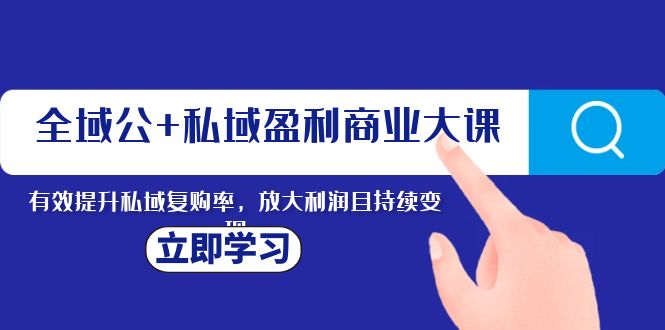 （8045期）全域公+私域盈利商业大课，有效提升私域复购率，放大利润且持续变现-生财有道