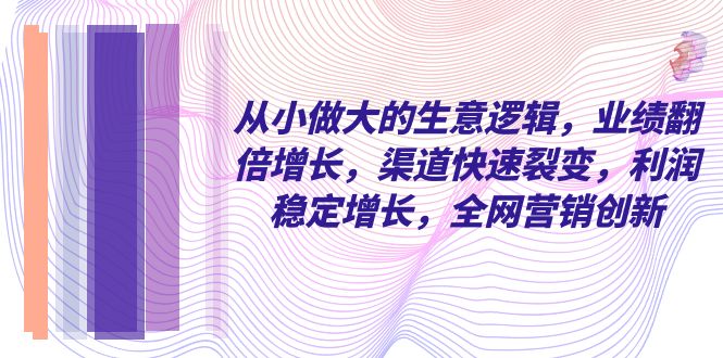 （8044期）从小 做大的生意逻辑，业绩翻倍增长，渠道快速裂变，利润稳定增长，全网…-生财有道