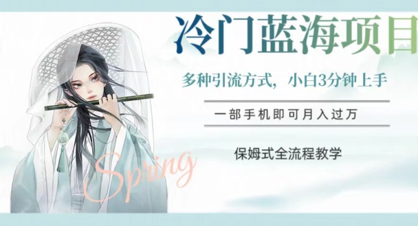 冷门蓝海项目，操作简单，小白3分钟上手，多种引流方式，保姆式全流程教学【揭秘】-生财有道