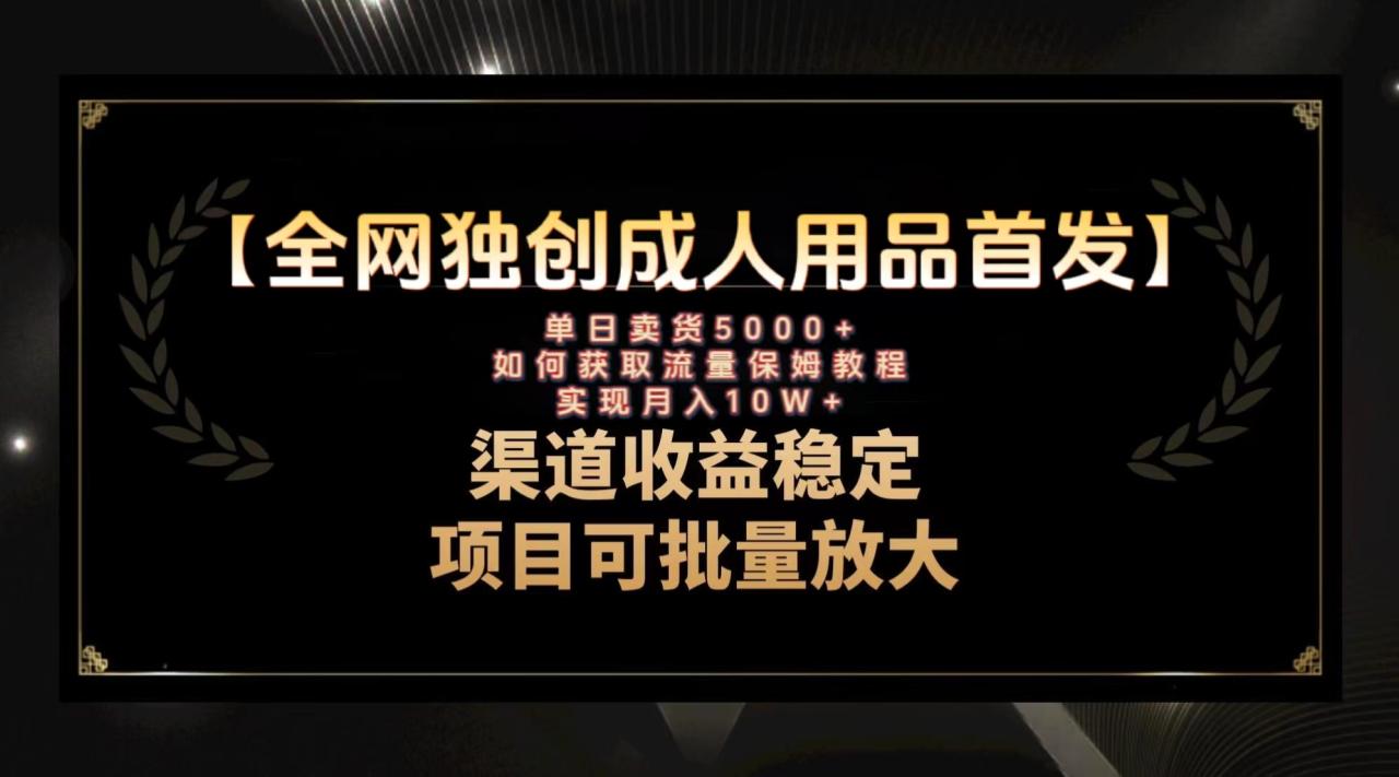 （8128期）最新全网独创首发，成人用品赛道引流获客，月入10w保姆级教程-生财有道