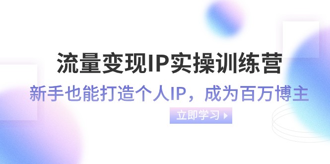 流量变现IP实操训练营：新手也能打造个人IP，成为百万 博主（46节课）-生财有道