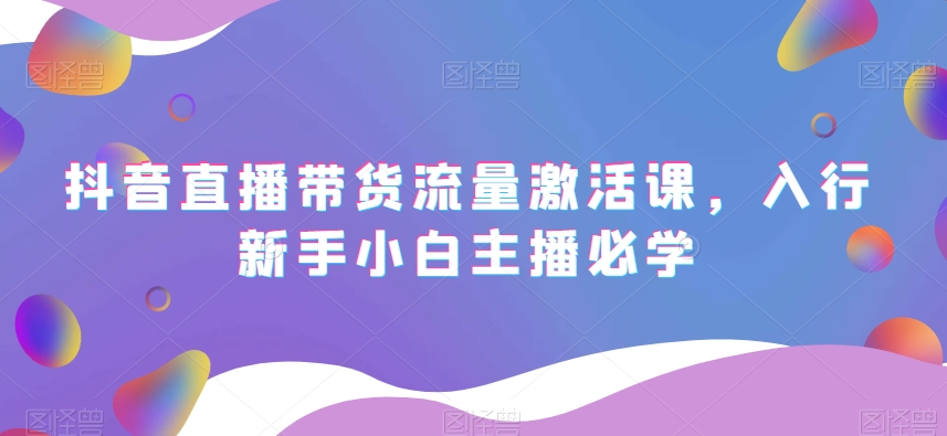 抖音直播带货流量激活课，入行新手小白主播必学-生财有道