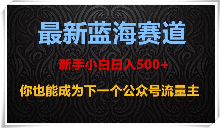 最新蓝海赛道，新手小白日入500+，你也能成为下一个公众号流量主【揭秘】-生财有道