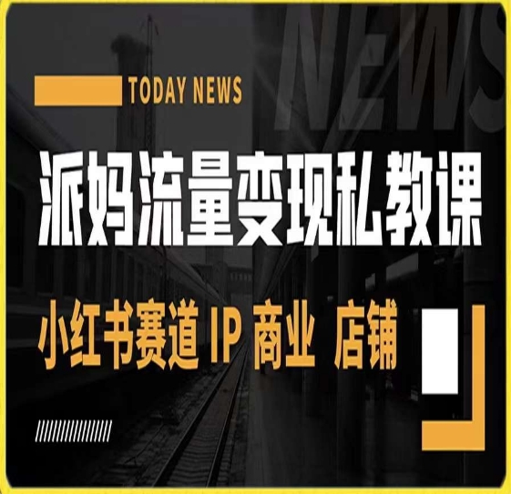 派妈流量变现私教课，小红书赛道IP  商业  店铺-生财有道