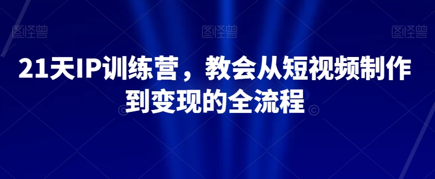 21天IP训练营，教会从短视频制作到变现的全流程-生财有道