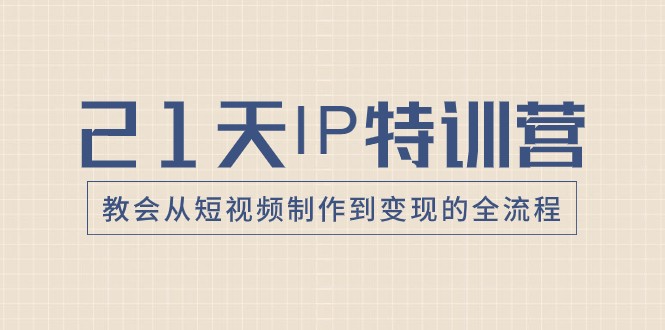 21天IP特训营，教会从短视频制作到变现的全流程-生财有道