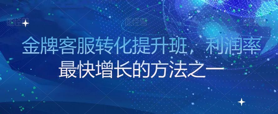 金牌客服转化提升班，利润率最快增长的方法之一-生财有道