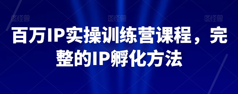 百万IP实操训练营课程，完整的IP孵化方法-生财有道