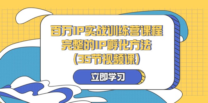 百万IP实战训练营课程，完整的IP孵化方法（35节视频课）-生财有道