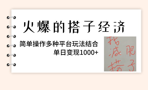 （8262期）火爆的搭子经济，简单操作多种平台玩法结合，单日变现1000+-生财有道