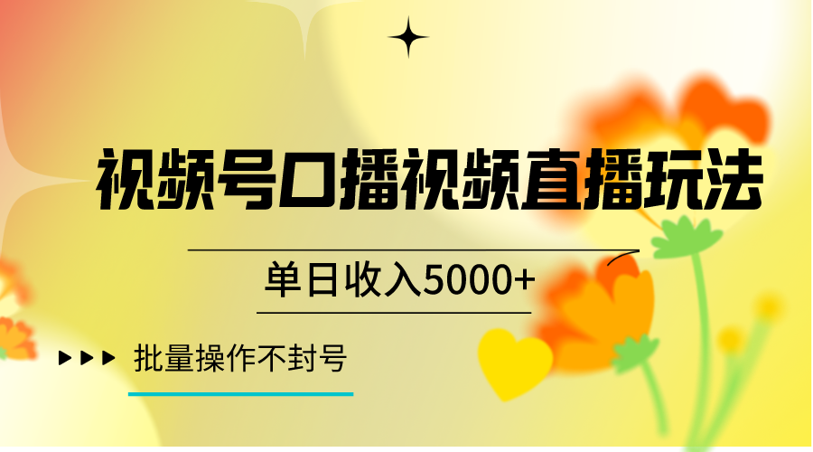视频号口播视频直播玩法单日收入5000+，一种可以单号持续操作的玩法-生财有道