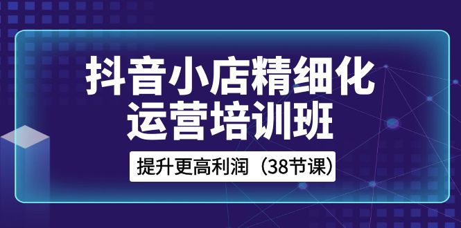 （8391期）抖音小店-精细化运营培训班，提升更高利润（38节课）-生财有道
