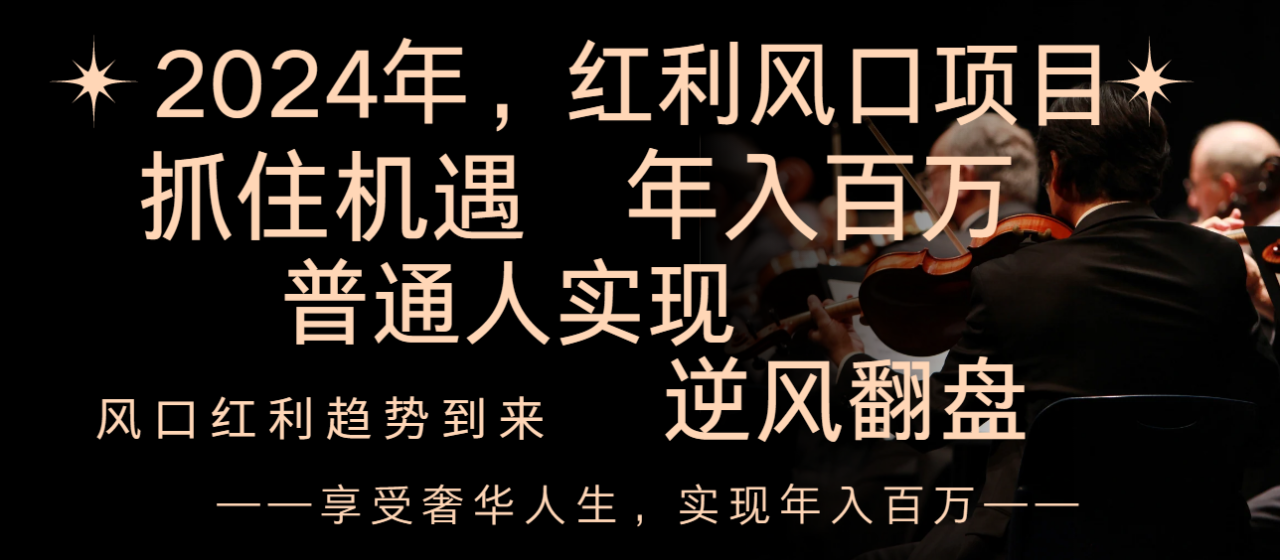 （8418期）2024红利风口项目来袭，享受第一波红利，逆风翻盘普通人也能实现，年入百万-生财有道