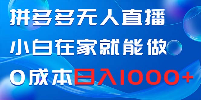 （8450期）拼多多无人直播，小白在家就能做，0成本日入1000+-生财有道