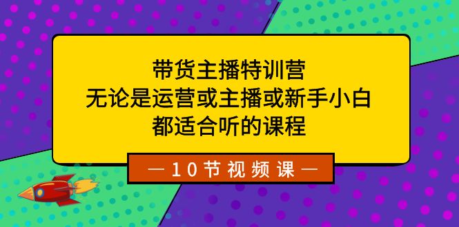 带货主播特训营：无论是运营或主播或新手小白，都适合听的课程-生财有道