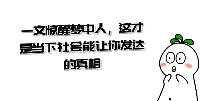 某公众号付费文章《一文惊醒梦中人，这才是当下社会能让你发达的真相》-生财有道
