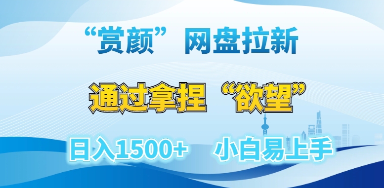 “赏颜”网盘拉新赛道，通过拿捏“欲望”日入1500+，小白易上手【揭秘】-生财有道
