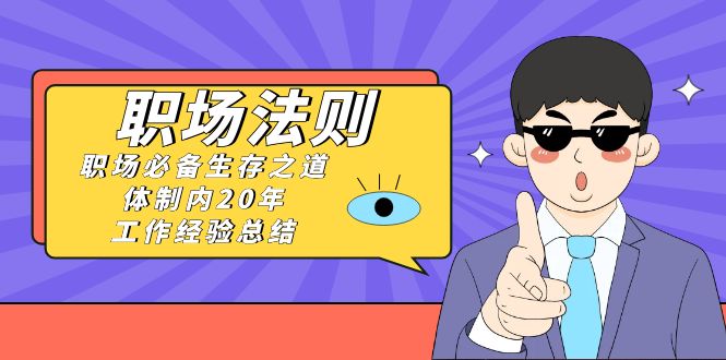 （8557期）《职场 法则》职场必备生存之道，体制内20年 工作经验总结（17节课）-生财有道