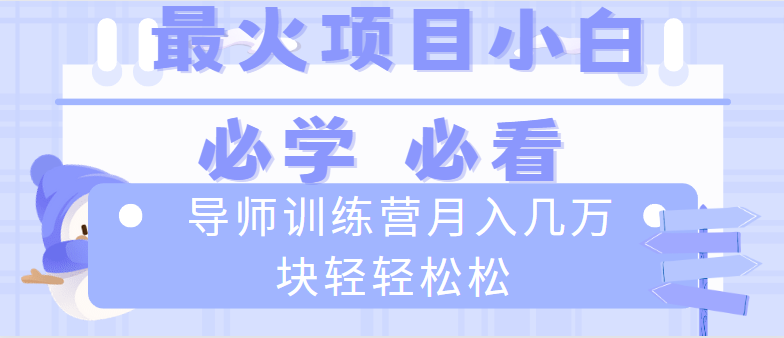 （8569期）导师训练营互联网最牛逼的项目没有之一，新手小白必学，月入2万+轻轻松松-生财有道