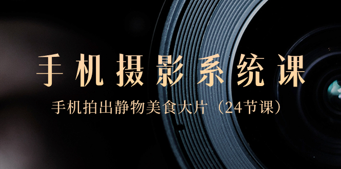 （8671期）0基础-手机摄影系统课，手机拍出静物美食大片（24节课）-生财有道